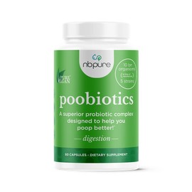 nbpure Poobiotics Probiotics for Digestive Health, A Superior Probiotic Complex Designed to Help You Poop Better and Promote Gut Health, 60 Capsules
