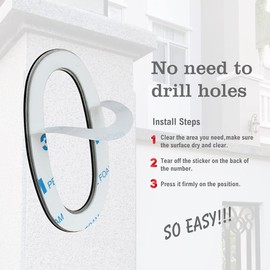 3 Inch House Numbers Sticker Stainless Steel, Self-Stick Metal Address Number Black Sign 7