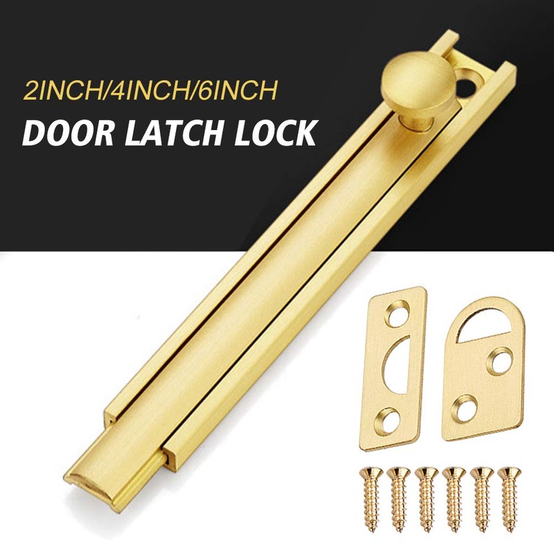 Slide Surface Door Bolt, Heavy Duty Solid Brass Concealed Surface