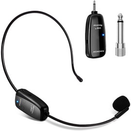 【Technical Compliance Mark Certified】XIAOKOA Wireless Microphone, Wireless Headset Microphone, 50-Meter Transmission Range, Automatic Pairing, Volume Adjustment, Ear-Hanging, Stage Portable