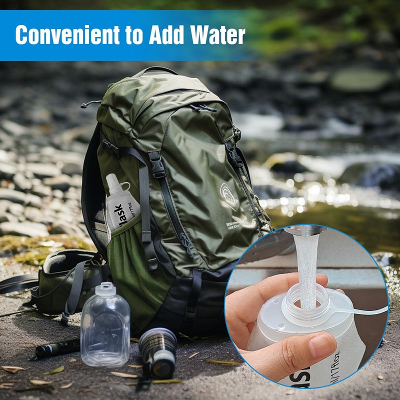 TXSN 150 ml Soft Flask, Hydration Flask Foldable Water Bottle