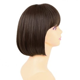 Priscilla Hat Wig Fit Bob Heat Resistant Dark Brown