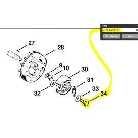 STIHL FS51, FS60, FS61, FS65, FS80/AV, HS60, HS61 Clutch Bolt (1) 4112-162-4200