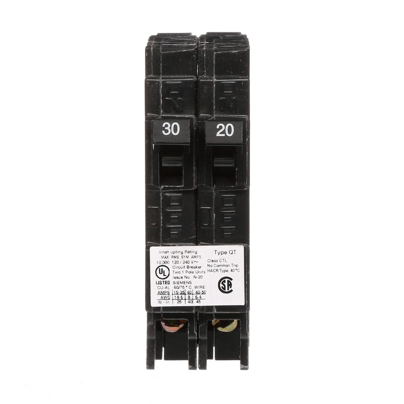 SIEMENS Q3020 30/20-Amp 1 Pole 120-Volt 10-Kaic DUPLEX Circuit Breaker