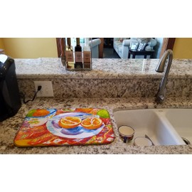 Caroline's Treasures 6035DDM Florida Oranges Sliced for breakfast Dish Drying Mat Absorbent Dish Drying Mat Pad for Kitchen Counter Dish Drainer Mat for Countertop, 14 x 21", Multicolor