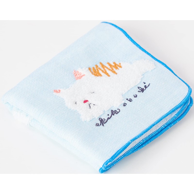 Seikan Great World OBSS-070 BL Pile Gauze Towel Handkerchief, 9.8