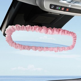GAOLAOSY Cute Car Rearview Mirror Cover, Elastic Soft Auto Rearview Mirror Protector, Universal Vehicle Interior Decorative Accessories for RV, SUV, Truck, Ideal Present for Girls, Women (Pink)