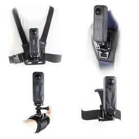 PellKing Accessories Kit for Insta360 X5, Chest Mount Head Strap Backpack Strap Clip Wrist Strap, 360°Rotating Adapter + Quick Release Magnetic Mount for Insta360 One X5 Camera