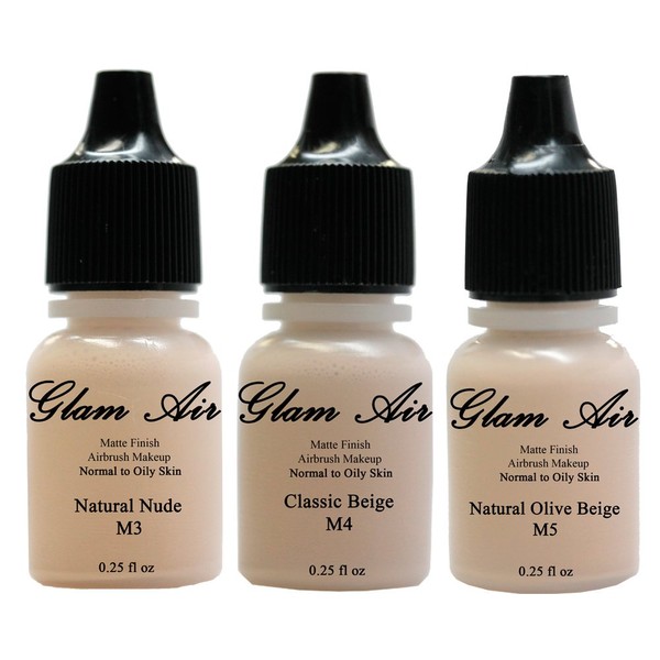 Set of Three (3) Airbrush Makeup Foundations Matte M3 Natural