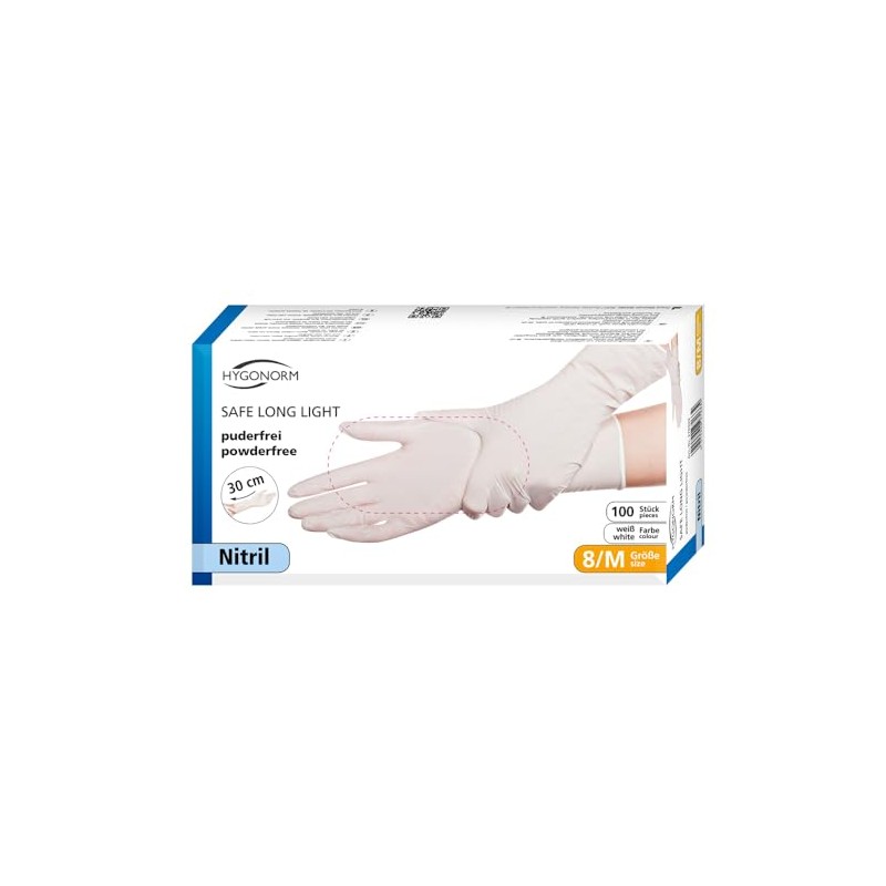 [100 Piece] Hygo Star Safe Long Light Powder Free White