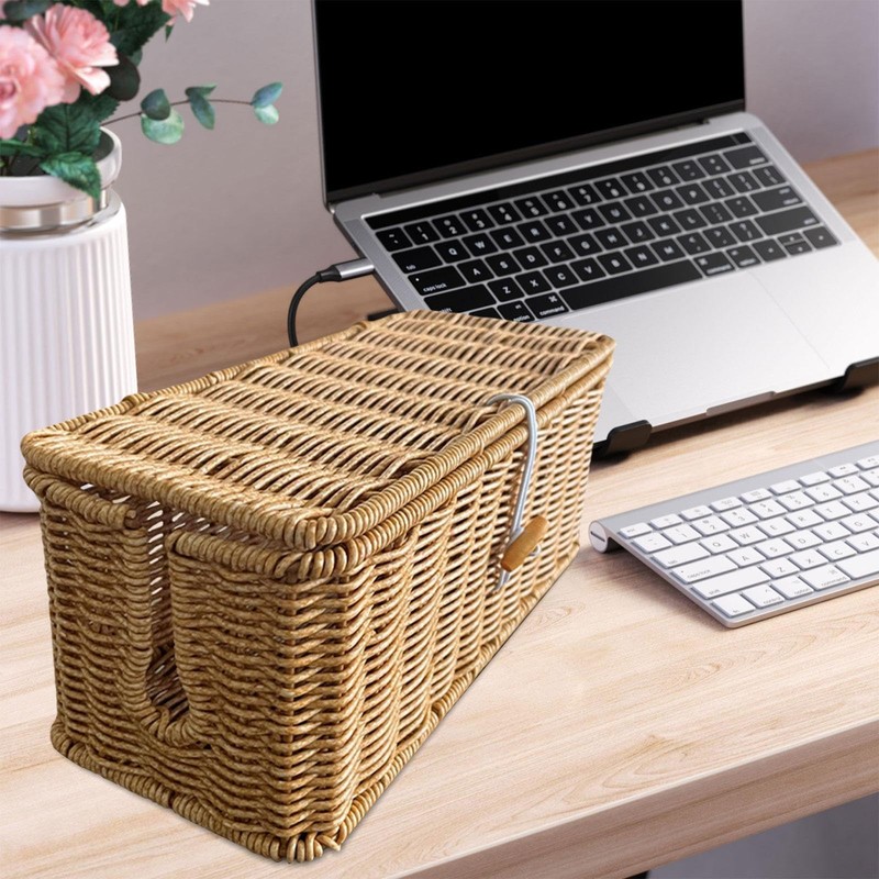 Dickly Cable Management Box Cable Organization with Lid for Home