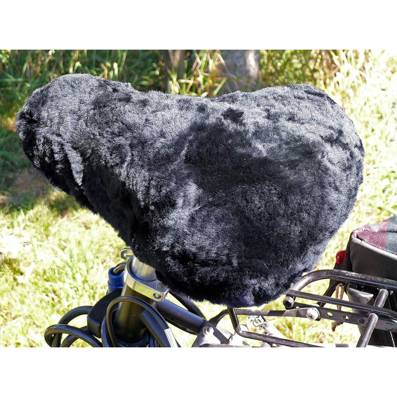 Harrys-Collection Merino Lambskin Bicycle Saddle Cover, navy