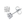 OUTLETISSIMO® UN23 Men's Earrings Stainless Steel Diamond CZ Round 4mm