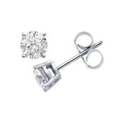 OUTLETISSIMO® UN23 Men's Earrings Stainless Steel Diamond CZ Round 4mm Alloy Steel, Alloy Steel