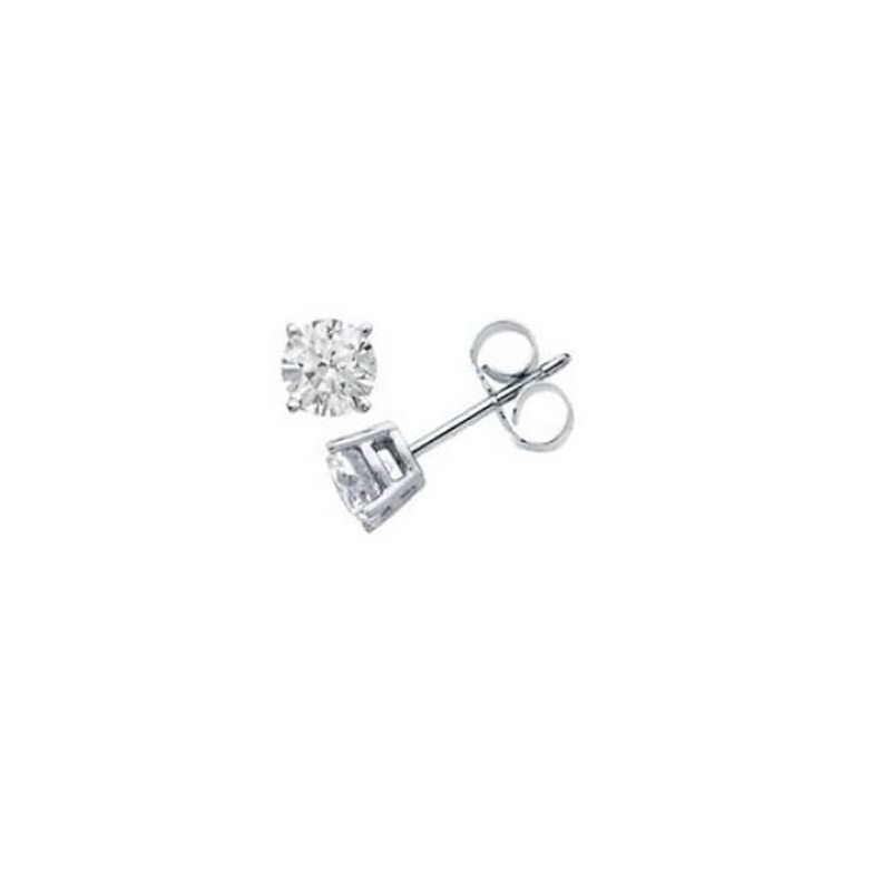 OUTLETISSIMO® UN23 Men's Earrings Stainless Steel Diamond CZ Round 4mm