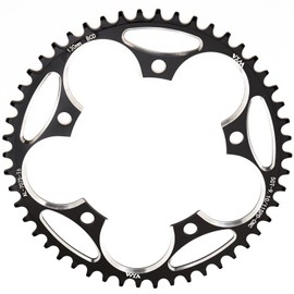 YBEKI 130 BCD Chainring 38T 40T 42T 44T 46T 48T 50T 52T 54T 56T 58T 60T Round Narrow Wide Single Chainwheel for 8 9 10 11 12 Speed Road Bike (Black, 60T)