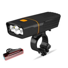 Gyhuego Bicycle Lights Front and Rear USB Rechargeable Bike Light 3 LEDs Waterproof Bicycle Headlight and Taillight Cycling Safety Flashlight