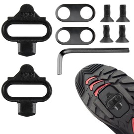 SPD Cleats, Complete Set for Click Pedals, Pedal Plate, Click Pedals, Bike Bicycle Shoe Plate Set with Counter Plate, Shoe Plates, Cleats Pedals for Road Bike, MTB, Indoor Cycling (Set A)