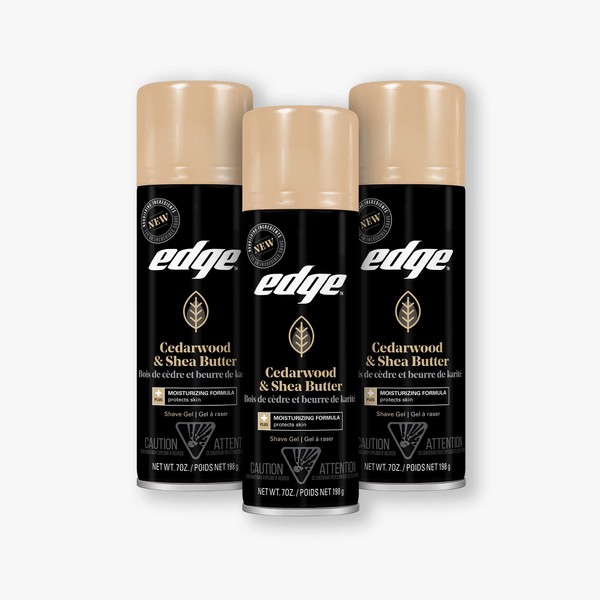Edge Shave Gel for Men, Cedarwood & Shea Butter, 7oz - 3 Pack