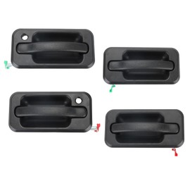JDMON 4PCS Exterior Door Handles Replacement for Hummer H2 2003-2009 Replacement for 15104792 10360326 15104797 15104796 Front Rear Left Driver Right Passenger Outside Outer Door Handle Set Black
