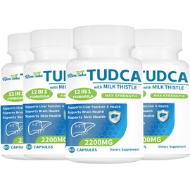 RimTuku 2200MG TUDCA Milk Thistle Supplement 12-in-1 Formula, TUDCA+Milk Thistle, TUDCA Supplement Bile Salts, Liver Detox & Repair Support, Antioxidant Support, 240 Capsules