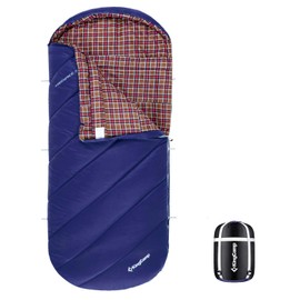 KingCamp Flannel Sleeping Bag for Adults, Warm&Cold Weather 4 Season Sleeping Bag, Extra Wide Sleeping Bag for Camping, Hinking, Backpacking