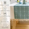 JaeMoose Solid Rectangular Cotton Linen Tablecloth with Tassels for Kitchen