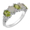 925 Sterling Silver Real Genuine Peridot and Opal Womens Eternity