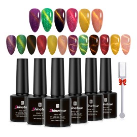 Esmaltes Uñas Gel Efecto Ojo Gato 3d Gama Of Gelesh, 6 Unida