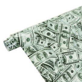 HTVSTD Dollars Patterned HTV Vinyl Roll - 12inches*8ft Hundred Dollars Patterned HTV Heat Transfer Vinyl Money HTV Iron On Vinyl for T-Shirts Fabrics HTV Compatible with Cricut or Silhoutte Cameo