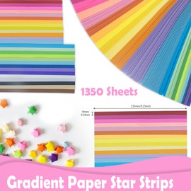 1350 Pcs Star Paper 27 Colors Paper Star Strips Double Sided Origami Stars DIY Lucky Star Folding Paper Craft Paper Slice for Children's Art & Craft Activities
