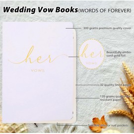 Vow Books His and Hers Black and White Vows Book for Wedding Set of 2 Wedding Vow Books with 32 Lined Pages Each Vow Book