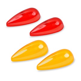 HQPARRTS 4Pcs Teardrop Marker Lights Lenses Compatible with Airstream,Shasta,and other vintage travel trailers,For Pathfinder #662 teardrop marker lights,ONLY Includes Lights Lens Cover(2 Red,2 Amber)
