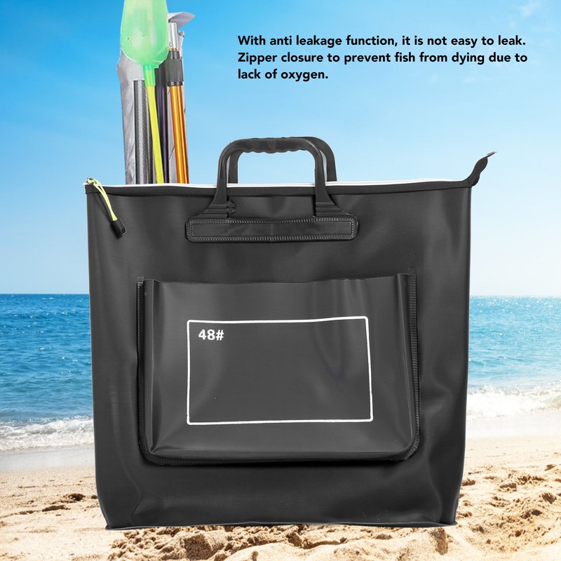 Folding Fish Bucket 48L EVA Thicken Waterproof Anti Leakage Zippered