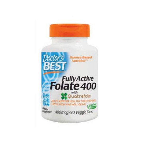 Best Fully Active Folate, 400 mcg, 90 vcaps (Pack of 2)