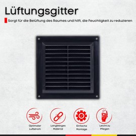 Steinberg14 White Ventilation Grille 150 x 150 mm - Plastic Exhaust Grille - Rectangular Grille for Indoor Mounting - Ventilation Grille for Wall and Ceiling