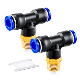 ERGAOBOY 10 pieces 8 mm pipe AD x 1/4 inch BSP branch T piece with plug-in connection for pneumatic screw connections