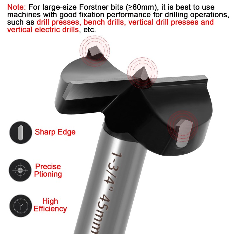 ASNOMY 4 Inch Forstner Drill Bit, Carbide Tipped Forstner Bit