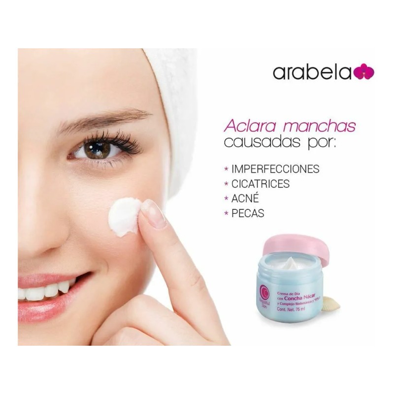 Kit Cremas Día Arabela Concha Nácar Fps Todo Tipo Piel