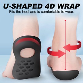 FOSDICK 2Pairs Orthotic Insoles, 3/4 Arch Support Insoles Women Men, Shock Absorbing Orthopedic Insoles, Insoles for Flat Feet, Overpronation Insoles Suitable for X/O Legs,Flat Feet,Foot Arch,One Size