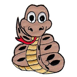 Snake Brown Iron-On Patch for Clothing, Kind Patch Size 7.5 x 6.0 cm