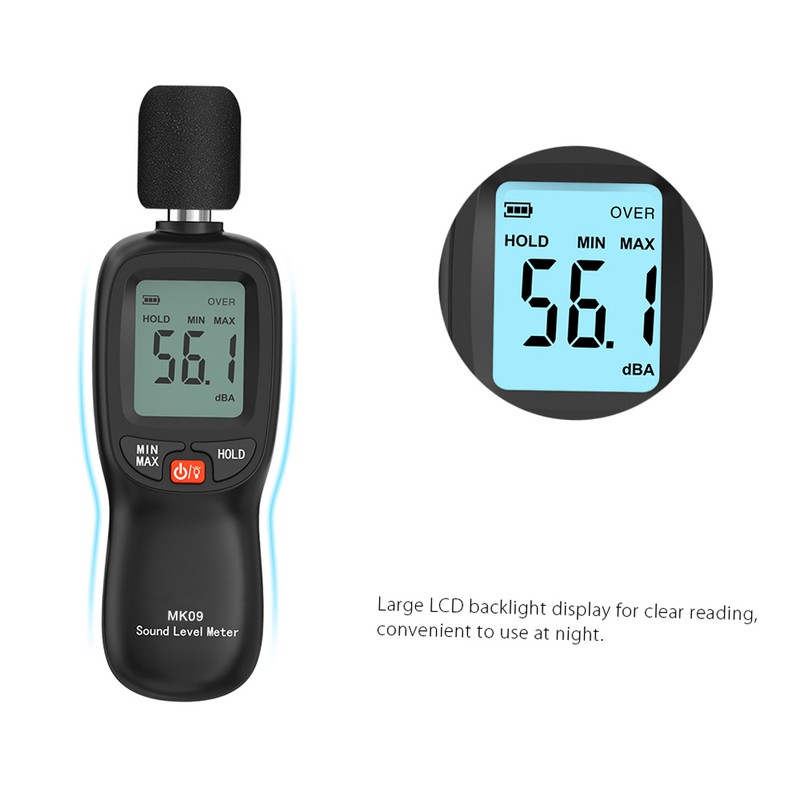 30-130dB(A) LCD Digital Sound Level Meter Noise Volume Measuring Instrument