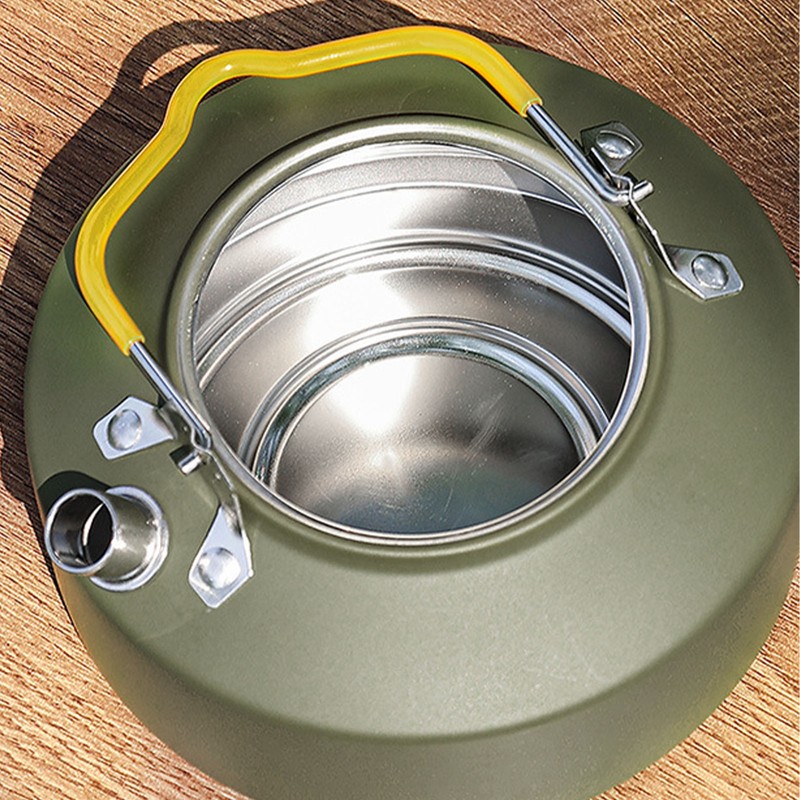 1L Outdoors Kettle Heat Resisting Stainless Steel Teapot Portable Camping