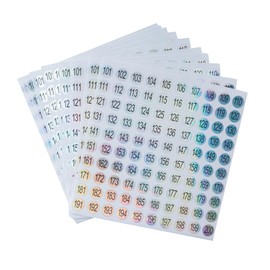 Ruwado 10 Sheets 1 to 100 Number Stickers Self Adhesive 1 cm Small Waterproof Reflective Laser Labels for Home Storage Organization Indoor Outdoor Boxes Lockers Classification (101-200)