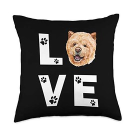 CHOW CHOW Funny Dog Owner Gifts Cute Chow Dog Puppy Love Gift Throw Pillow, 18x18, Multicolor