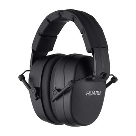 HUARUI ノイズリダクション イヤーマフ 狩猟用 射撃用 耳保護ヘッドフォン 大人から子供用 聴覚保護 イヤーマフ ノイズキャンセリング イヤープロテクター (ブラック)