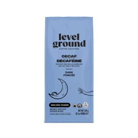 Level Ground Coffee - Decaf Coffee - Dark Roast, Whole Bean - Fair Trade, Organic, Kosher, Swiss Water Decaf - Specialty Coffee - French Press, Drip brew, Pour Over - Sweet, Rich, Intense - 300g / 10.5oz