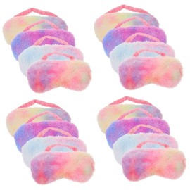 Beavorty 4sets Comfortable Sleep Mask Elastic Band Plush Eye Mask for Women Men Boys and Girls 4pcs*4