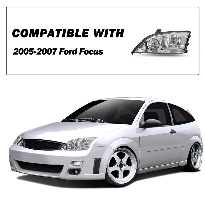 SOCKIR Headlight Assembly fit 2005 2006 2007 Ford Focus OEM