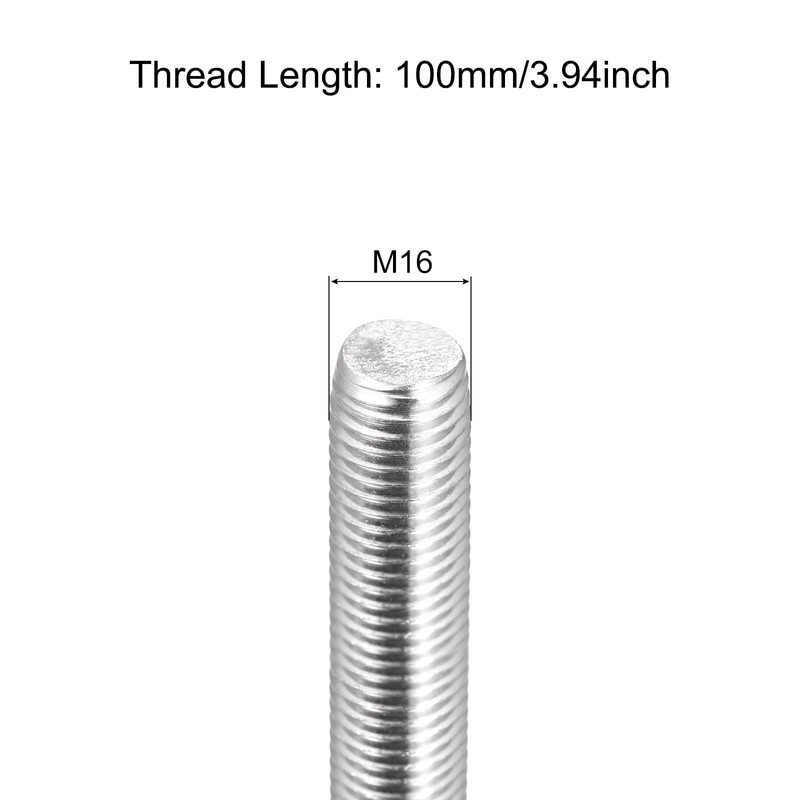 QUARKZMAN Threaded Rod M16 x 100 mm Fully Threaded Rod